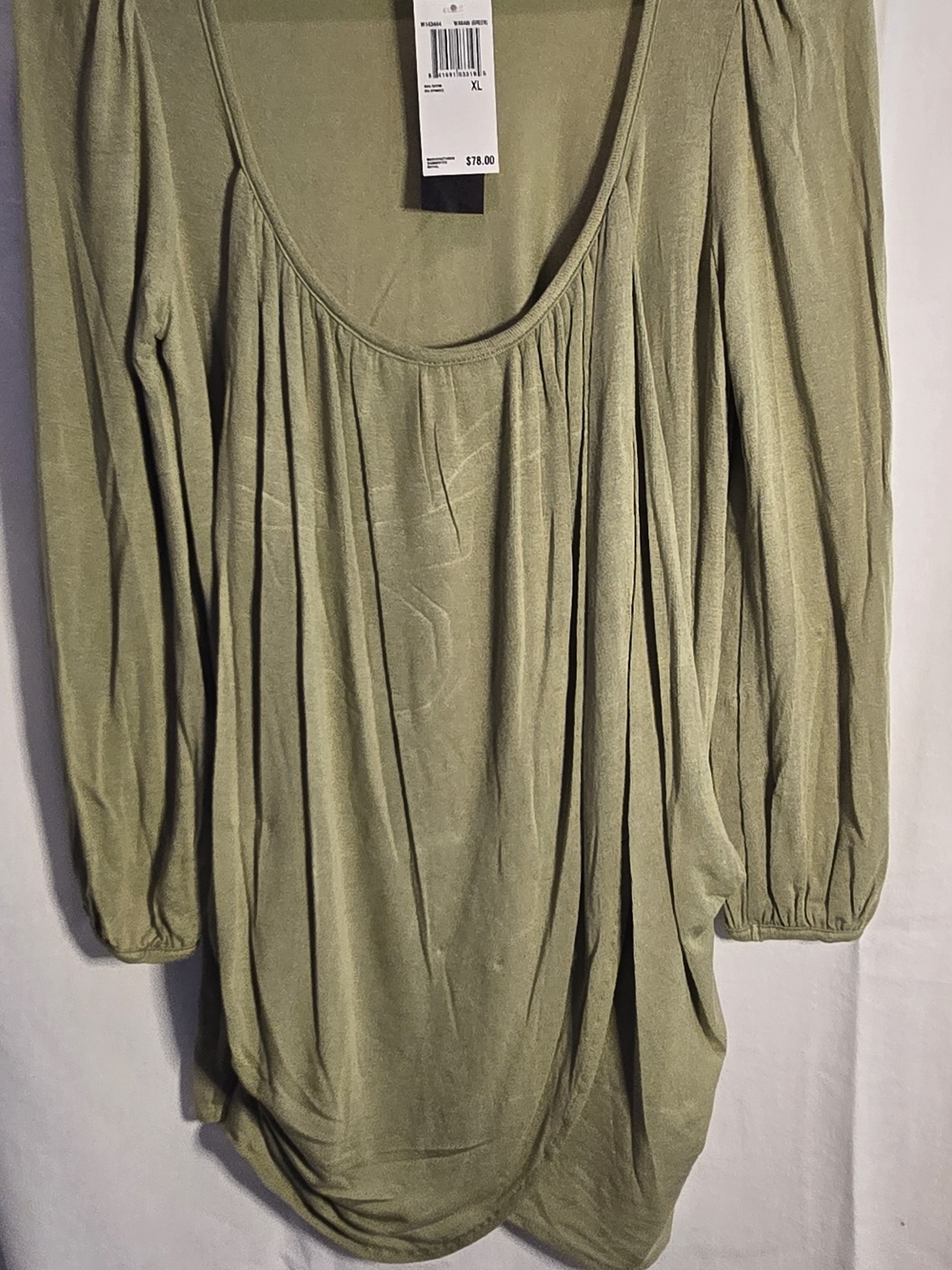 Nally & Millie Olive Scoop Neck Long Sleeve Tunic